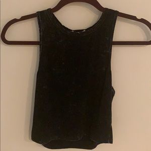 Black Acid Wash Crop Top